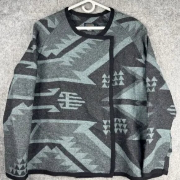 Pendleton Cape Poncho Women's XL Aztec Southwest 100% Wool Loop Collar ** - Picture 1 of 7